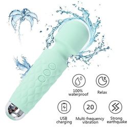 20 Modes Strong Vibration Upgraded Mini Vibrator Usb Charging Handheld Wand Massager GSpot Clitoris Sex Toys for Women 240117