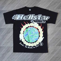 Men's T-Shirts Hell as star dios Globe tee The printed on front the world on fine! The printed on back From with love. T240117