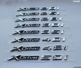 1X New ABS Chrome Car XDrive Logo Emblem Trim Sticker X Drive 20i 25i 28i 30i 35i 40i 48i 50i For BMW X1 X3 X4 X5 X64746247