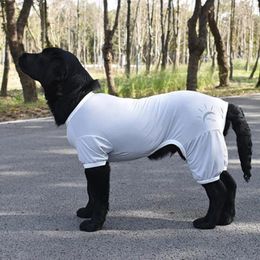 Dog Apparel Soft Jumpsuit Solid Colour Anti-UV Overall Suit Streetwear Pet Casual Shirt