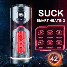 Automatic Heated Sucking Male Blowjob Masturbation Machine Vagina Pocket Suction Sex Toys Adult Goods for Man Masturbators Cup 240117