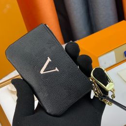 Fashion13 Colours Key Pouch Zip Wallet Coin Leather Wallets Women designer bag purse Coin Purses luxury card holder zipper short wallet with box 62650