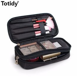 Totdiy Double Layer Cosmetic Bag Oxford Travel Makeup Pouch Bags Make Up Bag Brush Organiser For Women Portable Storage Bag 240116