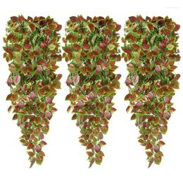 Decorative Flowers 3 Pack Artificial Hanging Plants 3.6Ft Fake Ivy Leaves Greeny For Wedding Indoor Outdoor