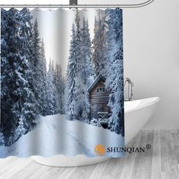 Shower Curtains ShunQian Custom Snow Fabric Modern Curtain Bathroom 3D Waterproof 12 Hooks For The High Quality