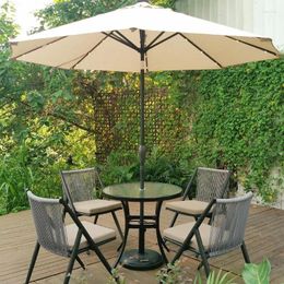 Decorative Plates Outdoor Sunshade Hand-Cranked Central-Column Umbrella Courtyard Garden Restaurant Terrace B & Sun