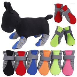 Dog Apparel 4Pcs/lot Pet Shoes Outdoor Walking Boots Net Soft Puppy Protector Paws Small Medium Supply Accessory