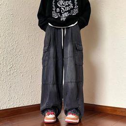 Men's Jeans Oversize Pants Loose Wide-leg Vintage Men And Women Autumn Winter Harem Lantern American Overalls Thousers