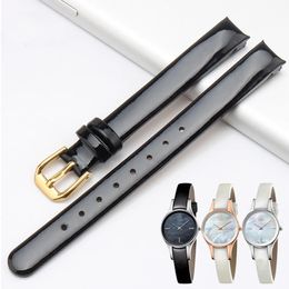 Original Replace Genuine Leather Women Watchband for CK K43231 K43232 K43236 Black White 10mm with Tool Cowhide Watch Strap 240116