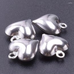 Charms 10pc Hollow Inner Stainless Steel Love Heart Pendants Charm Gold Color 13x12mm For Necklace Bracelet Chains DIY Ornaments