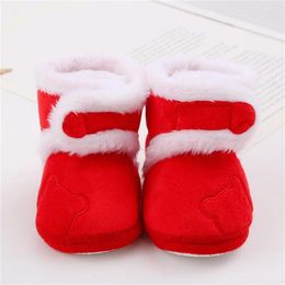 Boots Baby Cute Thickened Plush Flat Shoes Infant Girls Boys Non-Slip Soft Sole First Walker Winter Warm Crib