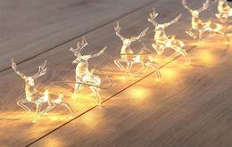 Strings Deer LED String Light 10LED Reindeer Battery Operated Outdoor Garland Xmas Holiday Lights Christmas Home Decor2258495