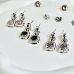 2024 Designer David Yuman Jewelry Bracelet Xx Sterling Silver Versatile Zircon Link Twisted Double Button Earrings