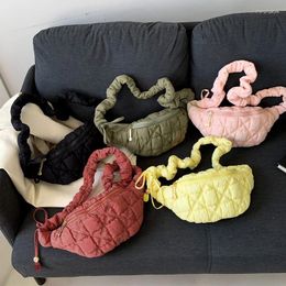 Waist Bags 7 Color Cotton Space Handbag For Women 2024 Trend Bag Quilted Cloth Crossbody Shoulder Female Chest Hip Purse