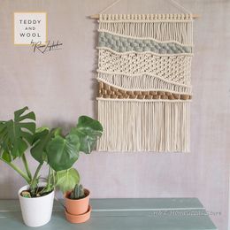 Hand-woven Colour Tapestry Macrame Wall Hanging Art Woven Bohemian Crafts Decoration Gorgeous Tapestry For Home Bedroom 50*80cm 240117