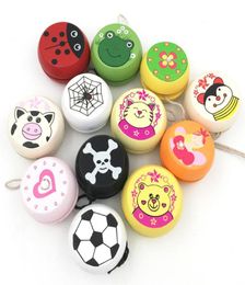 5CM Cute Animal Prints Wooden Yoyo Toys Ladybug Toys Kids YoYo Creative Yo Yo Toys for Children Yoyo Ball7240931