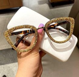 2021 Custome Prescription Glasses Blue Light Frame cat eye Rhinestone sunglasses vintage frame for women Y08313790489