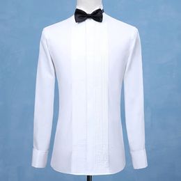 Fashion Groom Tuxedos Shirts Man Groomsmen White Black Red Men Wedding Shirts Formal Ocn Men Shirts Wingtip Collar 240117