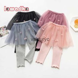 Leggings Tights Leggings for Girls Cotton Lace Girls Leggings Fashion Pants for Girls Bow Children's leggings Princess Girls Clothes 2 to 6 year H240508