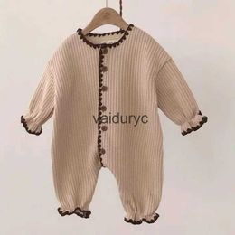 Pullover New Baby Girl Vintage Romper Japan Style Infant Soft Cotton Long Sleeve Jumpsuit Newborn Pajamas Baby Casual Home Clothes 0-24M H240508