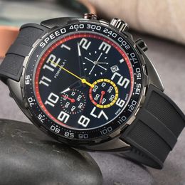 Многофункциональные мужские роскошные спортивные часы Formula1. Дизайнерские брендовые часы с 3 циферблатами. Кварцевые наручные часы. Мужские модные силиконовые ремешки. Многоцветные.