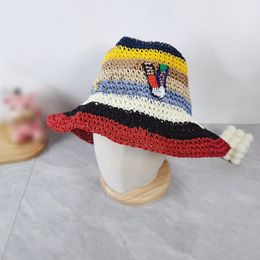 Fashion Woven Straw Hats Beach Holiday Hat Womens Mens Bucket Hat Designer Handmade Crocheted Straw Hats Wide Brim Travel Sunhat