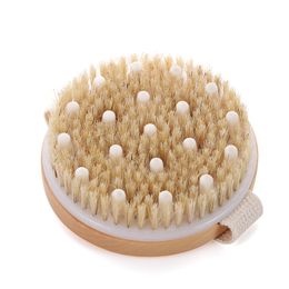 50 Pcs Dry Skin Body Face Soft Natural Bristle Brush Wooden Bath Shower Brushes without Handle Cleansing