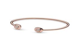 Rose gold Signature Open Bangle Bracelet Original Box for 925 Sterling Silver Cuff Bracelet Set for Women4946971