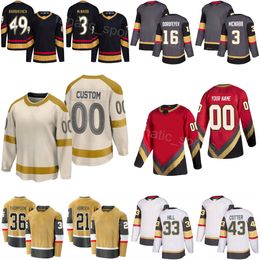 Stitch Hockey Mens Child Women 3 Brayden McNabb Jersey 43 Paul Cotter 49 Ivan Barbashev 21 Brett Howden 16 Pavel Dorofeyev 33 Adin Hill 36 Logan Thompson Grey White