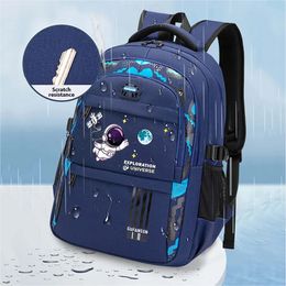 2024 Kids Backpack Cartoon Astronaut Teenages Schoolbag Primary Waterproof Backpack Boys Girls Orthopaedic Mochila Infantile 240116