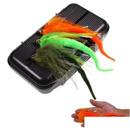 Baits & Lures 1Boxis10Pcs 6 Colours Dragontail Fly For Bass Or Muskie Fishing Lures Big Game Saltwater Baitfish Streamer 2/0 Hook 20110 Dhvmz