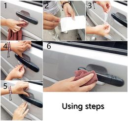 Universal 8X Car Door Handle Scratch Guard Protector Sticker Film Car Styling Handle Paint Scratches Protective sticker3647313