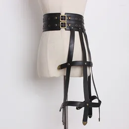 Belts Women's Runway Fashion PU Leather Elastic Rivet Cummerbunds Female Dress Corsets Waistband Decoration Wide Belt TB1459