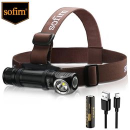 Sofirn HS40 USB C Rechargeable Headlamp 18650 Super Bright SST40 LED Torch 2000lm Flashlight with 2 Modes Power Indicator 240117