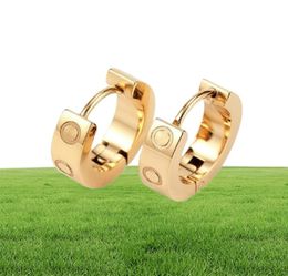 Hoop earrings gold diamond stud earrings Titanium steel screw love earings for women exquisite simple fashion 18K GoldPlated circ5835187