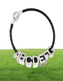 alphabet beads for Jewellery making kit Letter R charms 925 silver man bracelet beaded for boy women men couple chain rosary bead catholic woman necklace 7974728895677