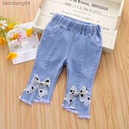 Jeans Children's Toddler Girl Jeans Pants Girls' Soft Jeans Youth and Ankle Casual Cotton Pants Capris Big Bow Leggings Denim Jeans