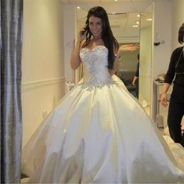 Ivory Bling Pnina Tornai Wedding Gowns Sweetheart Ball Gowns Sparkly Crystal Backless Chapel Long Train Bridal Dresses Party Dress209v