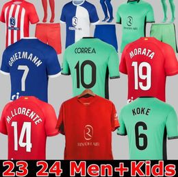 16-4XL Fans Atletico Madrids soccer jerseys GRIEZMANN CORREA 23 24 120th anniversary 2023 2024 M.LLORENTE KOKE SAUL Correa LEMAR football shirt men kids kit uniforms