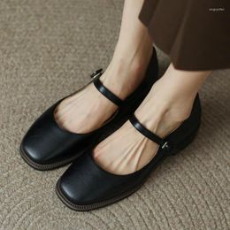 Dress Shoes 2024 Spring Casual Low Heel Girls Fashion Comfortable Black Brown Walking For Women
