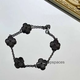 Designer Jewelry Cleef Van Four Leaf Clover Bracelet Van Clover Bracelet Luxury Designer Bracelet Clover Bracelet Brand New Laser Black Gold Women Bracelet High Qua