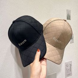 Women Baseball Cap Autumn Winter Hat Children Plaid Embroidery Letter Men Thickened Warm 240116