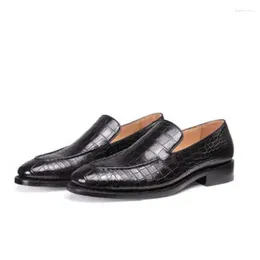 Dress Shoes Ouluoer Crocodile Leather For Men Black High-end Wedding Business Formal Foot Wear