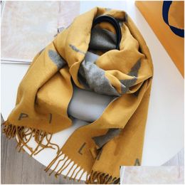 Scarves Winter Designer Scarf Luxury V For Women Cashmere Wool Mens Long Shawl Fashion Classic Letter With Box Drop Delivery Accesso Otgtn