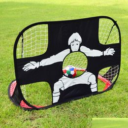 Balls Folding Soccer Goal Portable Training Mini Childrens Football Target Net Indoor Outdoor Movable Toy Ball 230811 Drop Delivery Dhdbv