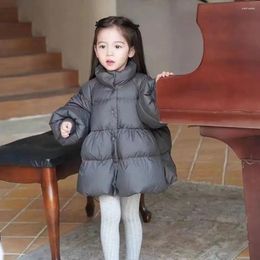 Jackets Toddler Baby Girl Winter Parka Kids Black Stand Collar Cotton Padded For Girls Zipper Outwear Coat Children Overcoat 6 8