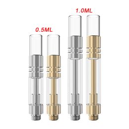 Ceramic Coil Cartridges 4 Intake Holes Glass Thick Oil Atomizers 510 Thread Vaporizer Tank .5ml 1ml Tanks with Metal Glass Tip