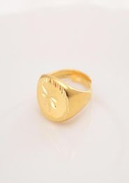 Ethiopia Dubai 18 K Ring solid Fine Gold Filled Arab adjusable Rings Resizable Plane Figure Women039s Adolescent Jewellery Hallow5886052