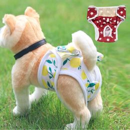 Dog Apparel Cute Bowknot Physiological Pants Diaper Clothes Elasticity Breathable Underwear Panties Chiffon Puppy Cat Pet Supplies