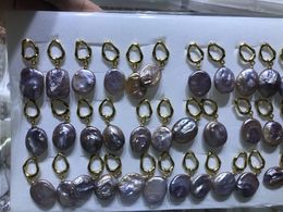 Dangle Earrings Gold Plated Freshwater Baroque Pearl Real Natural For Charm Women 18 Pairs/lot